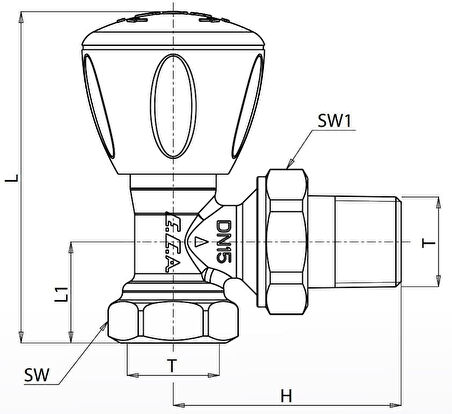 1/2 KÖŞE RADYATÖR VANASI RV3 ECA