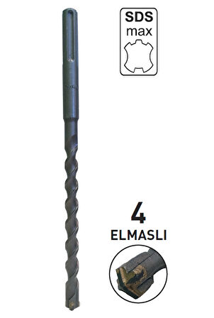 Todrill TD50424 24x340mm SDS-MAX 4 Elmaslı Matkap Ucu