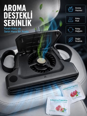 USB Şarjlı Araç Boyun Soğutucu Fan 5 Kademeli Sessiz Çalışan Turbo Fan