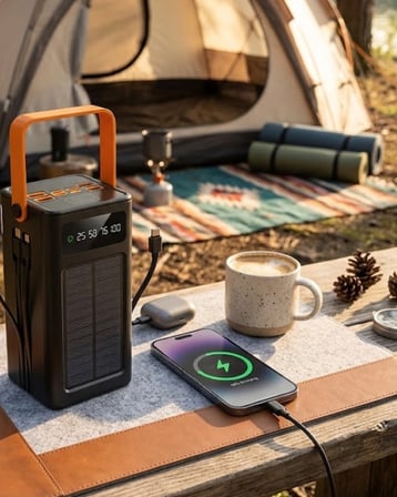 . Solar Şarj Özellikli Yüksek Kapasiteli Powerbank Hızlı Şarj Destekli