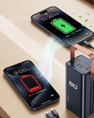 Ultra Güçlü Powerbank  mAh Çoklu Cihaz Şarj Destekli LED Ekranlı Taşınabilir Batarya