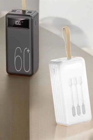 Powerbank . Mah Hızlı Şarj  Çıkışlı Uzun Şarj Süreli Dijital Göstergeli