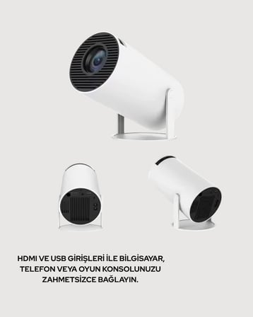 4K Uyumlu 130 İnç Full HD Projeksiyon Cihazı ve Kablosuz Aktarım Özelliği