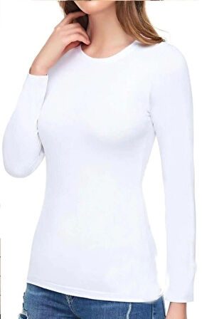 Tutku Elit 2203 Uzun Kol Sıfır Yaka Pamuk Kadın Body 2 Adet