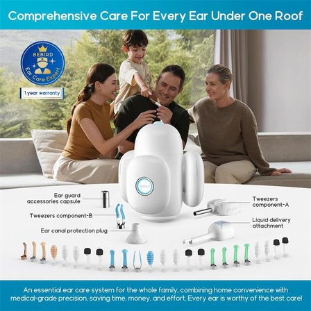BEBIRD HOME 30S FAMILY EDITION 10MP KAMERA 3.5MM LENS ŞARJLI WIFI GÖRÜNTÜLÜ KULAK TEMİZLEME SETİ