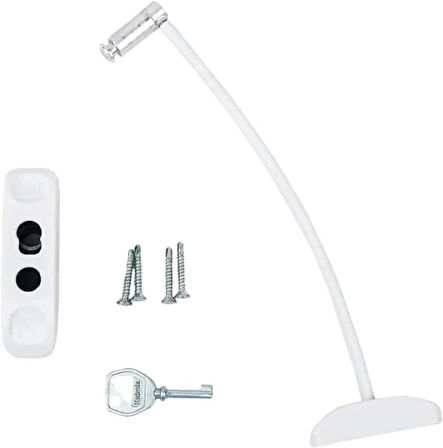 Microcase Çelik Halatlı Anahtarlı Kablolu Pvc Kapı Pencere Emniyet Hırsız Çocuk Güvenlik Kilidi - BEYAZ AL5186 1 ADET