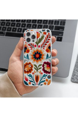 Tecno Pova 5 Uyumlu Çiçek Tasarımlı Premium Şeffaf Telefon Kılıfı