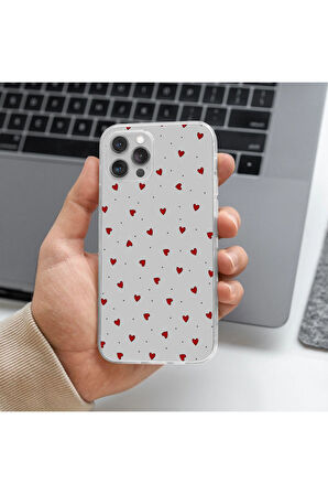 Tecno Spark 20C Uyumlu Kalp Tasarımlı Premium Şeffaf Telefon Kılıfı