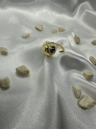 İthal Çelik Özel Seri Bottega Damla Model Yüzük Gold Açık Pembe Standart