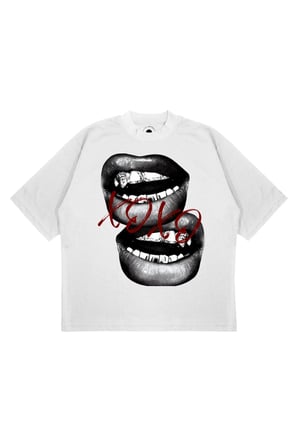 Unisex Oversize Teeth XoXo Baskılı Boxy Fit Kalın Kumaşlı (240gsm) T-shirt