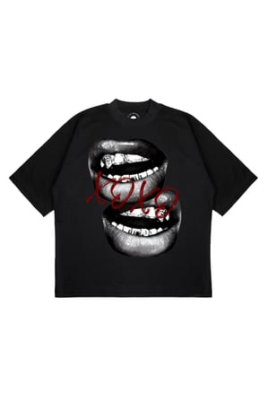 Unisex Oversize Teeth XoXo Baskılı Boxy Fit Kalın Kumaşlı (240gsm) T-shirt