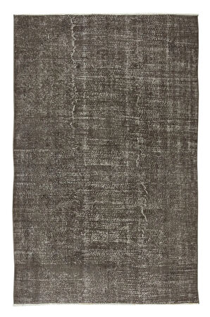 172x260 Cm El Dokuması Yeniden Boyanmış Eski Türk Halısı, Modern Gri El Yapımı Yünlü Halı