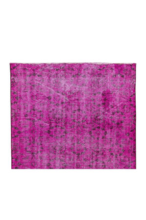 150x242 Cm El Dokuması Yeniden Boyanmış Eski Türk Halısı, Modern Pembe El Yapımı Yünlü Halı
