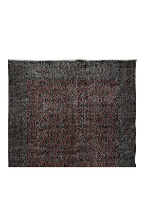 196x321 Cm El Dokuması Yeniden Boyanmış Eski Türk Halısı, Modern Kırmızı El Yapımı Yünlü Halı