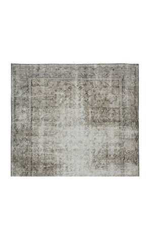 159x269 Cm El Dokuması Halı, Modern Gri El Yapımı Yünlü Halı, 1960'lardan Yünlü Salon Halısı