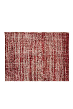 176x265 Cm El Dokuması Yeniden Boyanmış Eski Türk Halısı, Modern Kırmızı El Yapımı Yünlü Halı