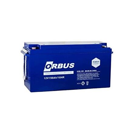 ORBUS 12 VOLT 150 AMPER KARBON JEL AKÜ DERİN DÖNGÜ DEEP CYCLE