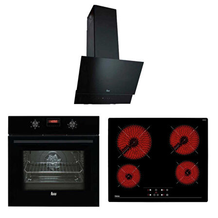 Teka Chef 9 Ankastre Üçlü Set ( HAK 627 BK Fırın + TVT 60.1 Davlumbaz + TZ 6415 Ocak)