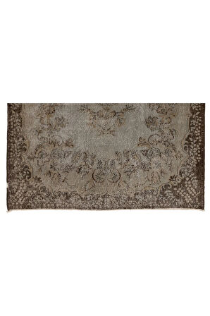 ( 175 X 283 Cm) Gri Renkli El Dokuması Anadolu Halısı, Madalyon Desenli Ve Çiçek Desenli Halı