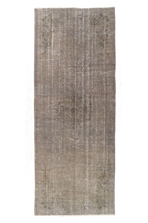 ( 147x377 Cm ) Gri El Dokuması Yolluk Halı, Anadolu Halısı, Gri Yolluk