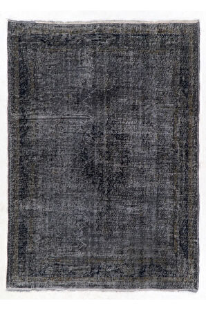 (175 X 248 CM) Gri Tonlarda El Dokuması Anadolu Halısı, Sade Ve Düz Isparta Halısı
