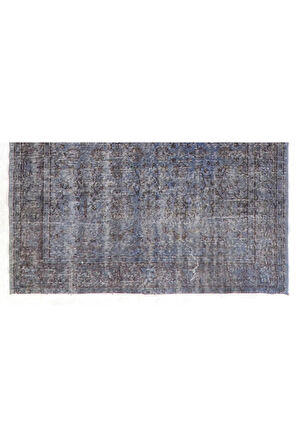 (160 X 262 CM) Gri Renkli Anadolu Halısı, El Dokuması Çiçek Desenli Anadolu Halısı