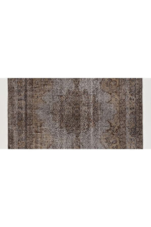 (202 X 298 CM) Kahverengi Tonlarda El Dokuması Anadolu Halısı, Madalyon Desenli Halı