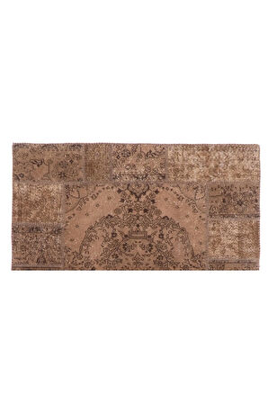(180 X 247 CM) Kahverengi Renkli %100 El Dokuması Anadolu Halısı, Madalyon Desenli Isparta Halısı