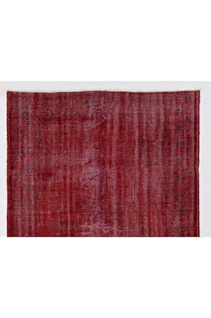 (165 X 250 CM) Kırmızı Renkli El Dokuması Anadolu Halısı, Otantik Ve Modern Halı