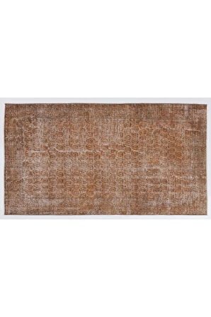 ( 119 X 213 Cm) Kahverengi Renkli Anadolu Halısı, El Dokuması Otantik Halı