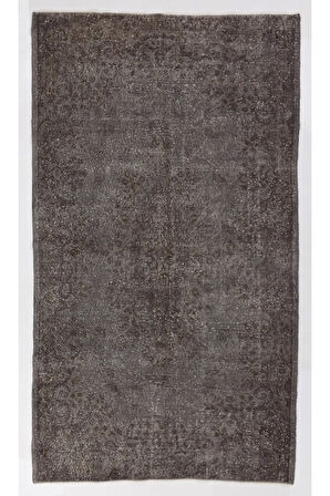 165x300 cm Gri Tonlarda alan halısı, %100 El Dokuması Anadolu Halısı, Gri Renkli Halı