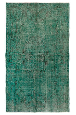 (171 X 276 CM) Yeşil Tonlarda El Dokuması Halı, Modern Isparta Anadolu Halısı