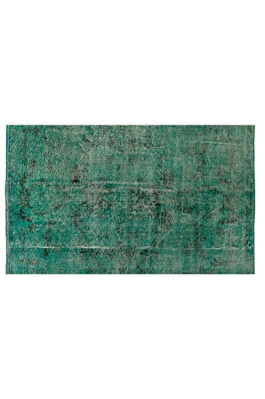 (171 X 276 CM) Yeşil Tonlarda El Dokuması Halı, Modern Isparta Anadolu Halısı