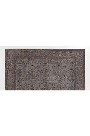 (168 X 267 CM) Gri Renkli Anadolu Halısı, %100 El Dokuması Çiçek Desenli Anadolu Halı