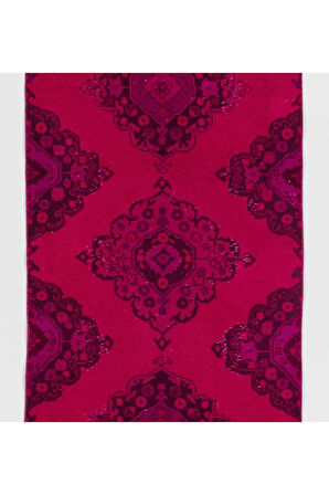 ( 98x346 Cm ) El Dokuması Pembe Yolluk Halı, Modern Yolluk