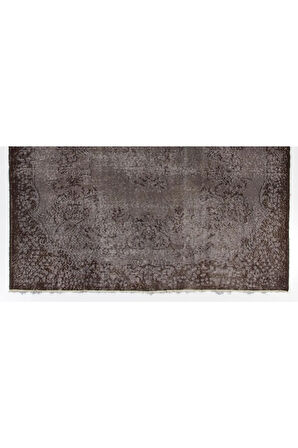 (182 X 286 CM) Kahverengi Renkli Anadolu Halısı, %100 El Dokuması Madalyon Desenli Halı