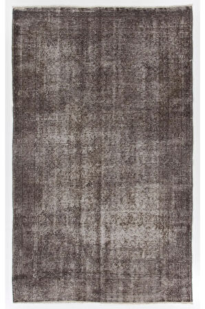 ( 171 X 280 Cm) Gri Renkli Eskimiş Ve Çiçek Desenli Anadolu Halısı, El Dokuması Halı