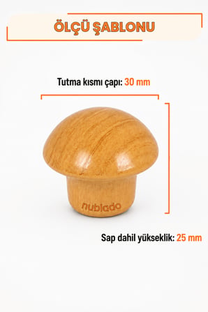 Mantar Düğme Kulp Açık Kayın Metal 30 mm Çekmece Dolap Gardırop Mutfak Vestiyer Mobilya Kulpu Tek Vidalı Ergonomik Dekoratif Minimalist Tasarım 1 Adet