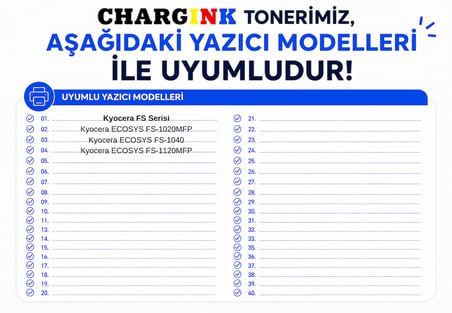 Chargink Kyocera TK1110/TK1120/FS1120/FS1125 Kyocera Fs Serisi Uyumlu Muadil Toner
