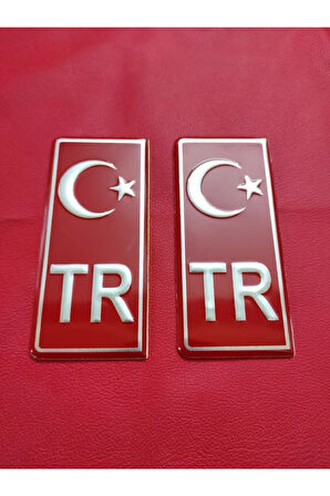 Tr Plaka Kabartma Sticker 2'li - Türkiye Plaka Pleksi Kabartma Sticker (2 Adet)