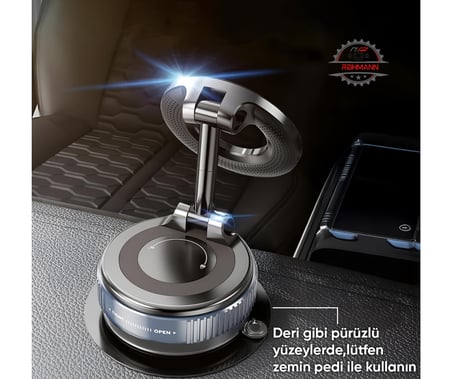 Ford Focus 3.5 2014-2015-2016-2017-2018 Telefon Tutucu Hareketli Mekanizmalı Ayarlanabilir Vakumlu Neodimyum Güçlü Mıknatıslı