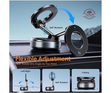 Ford Mondeo 2015-2016-2017-2018 Telefon Tutucu Hareketli Mekanizmalı Ayarlanabilir Vakumlu Neodimyum Güçlü Mıknatıslı