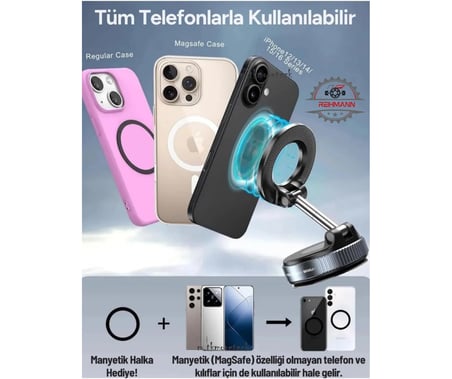 Toyota Rav4 2013-2014-2015-2016-2017 Telefon Tutucu Hareketli Mekanizmalı Ayarlanabilir Vakumlu Neodimyum Güçlü Mıknatıslı