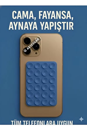 Vakumlu Slikon Vantuz Telefon Tutucu, Cep Telefonu İçin Yapışkanlı Kaymaz Tutucu Cama Yapışan ( 1 ADET )