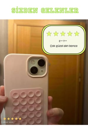Vakumlu Slikon Vantuz Telefon Tutucu, Cep Telefonu İçin Yapışkanlı Kaymaz Tutucu Cama Yapışan ( 1 ADET )