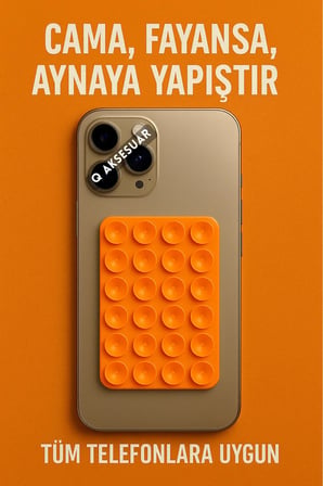 Vakumlu Slikon Vantuz Telefon Tutucu, Cep Telefonu İçin Yapışkanlı Kaymaz Tutucu Cama Yapışan ( 1 ADET )