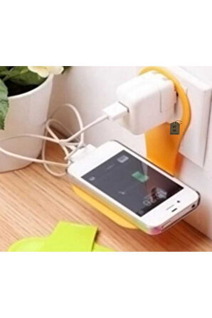 PRİZ TELEFON TUTUCU SERT PLASTİK GÜNDELİK KULLANIM PRATİK HAFİF 9/5 CM BEYAZ