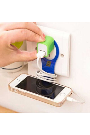 PRİZ TELEFON TUTUCU SERT PLASTİK GÜNDELİK KULLANIM PRATİK HAFİF 9/5 CM BEYAZ