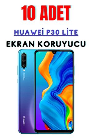 Huawei P30 Lite Temperli Cam Ekran Koruyucu Süper Ekonomik Paket ( 10 Adet )