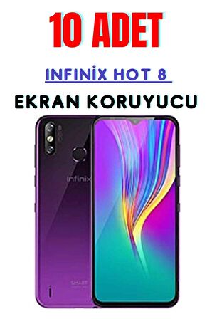 Infinix Hot 8 Temperli Cam Ekran Koruyucu Süper Ekonomik Paket ( 10 Adet )